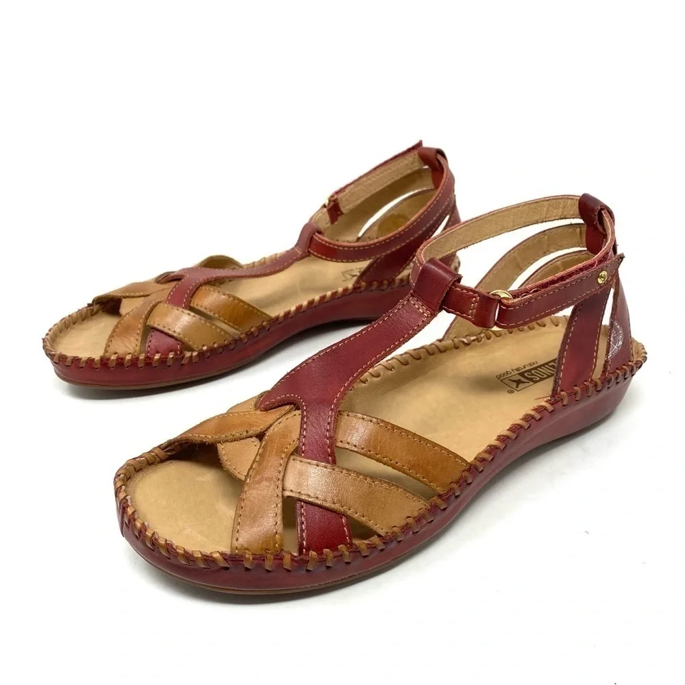 Pikolinos 655-0780C1 Puerto Vallarta Leather Sandals in Sandia